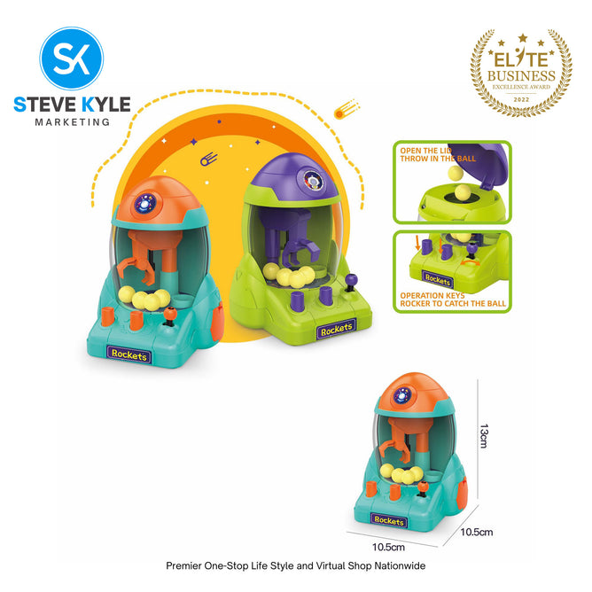 Mini Manual Candy Grabber Machine Space Rocket Design