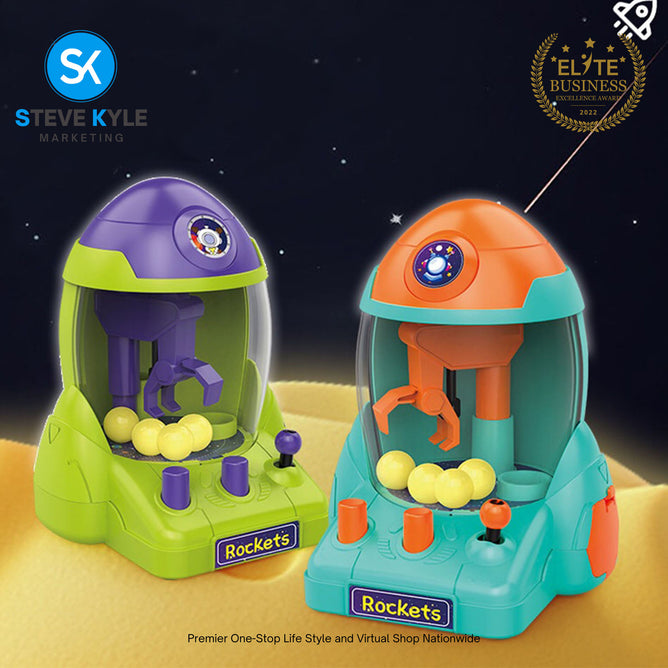 Mini Manual Candy Grabber Machine Space Rocket Design