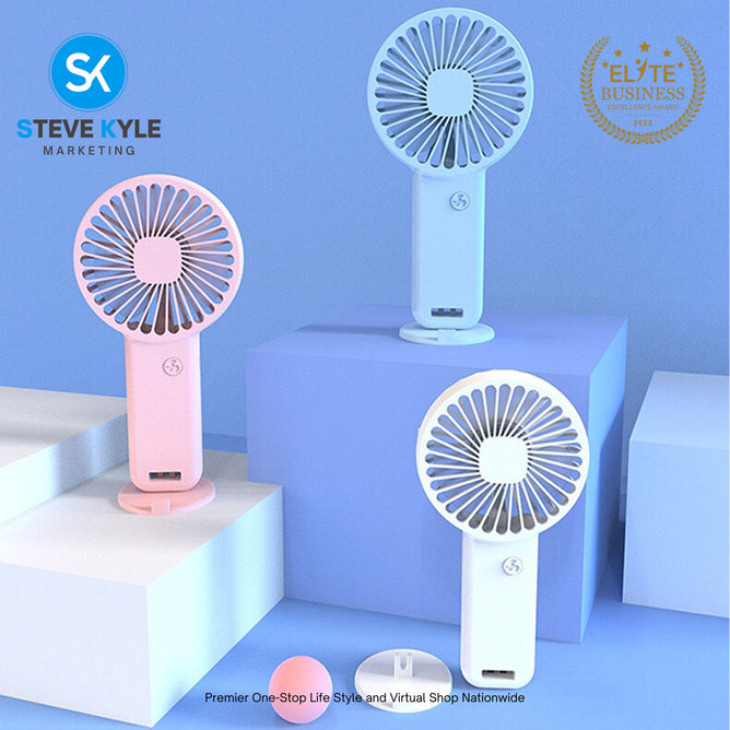 Portable Mini Handheld Desk Fan USB Rechargeable