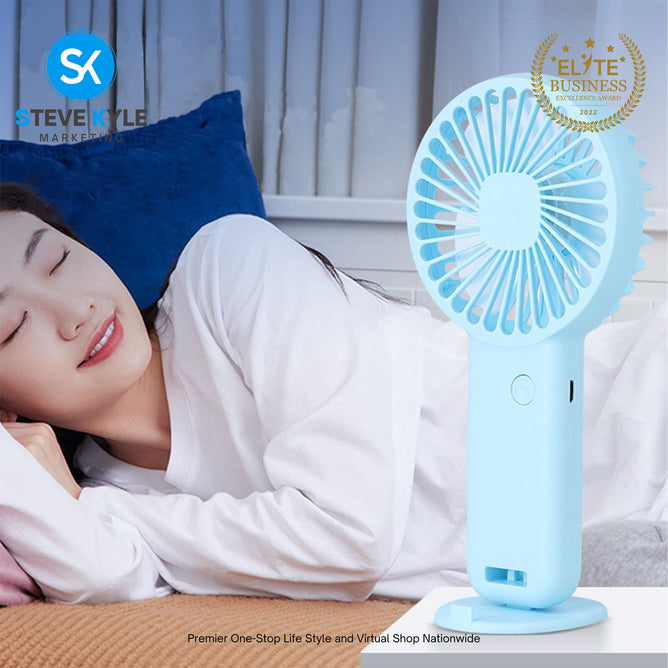 Portable Mini Handheld Desk Fan USB Rechargeable