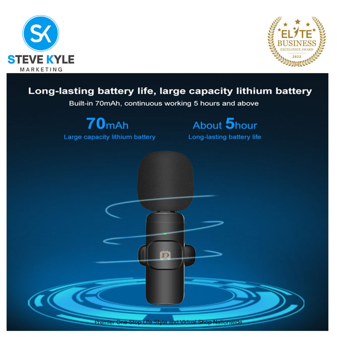 PULUZ Wireless Lavalier Noise Reduction Reverb Microphone for 8-Pin and Type-C Device