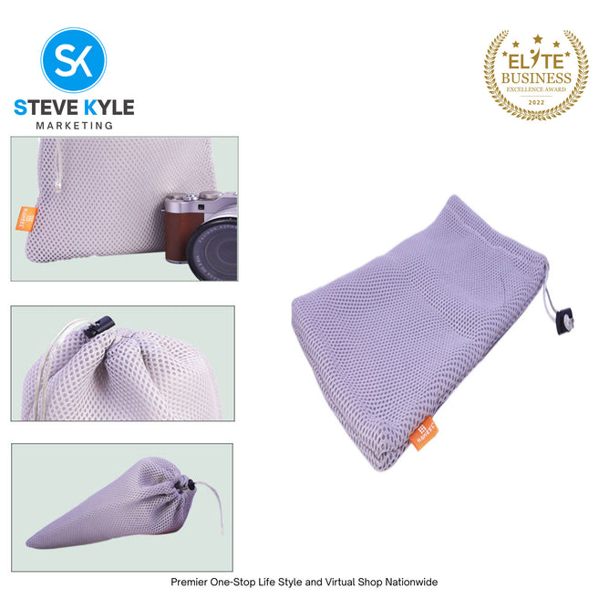 HAWEEL Nylon Mesh Drawstring Pouch Bag with Stay Cord