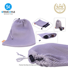 HAWEEL Nylon Mesh Drawstring Pouch Bag with Stay Cord
