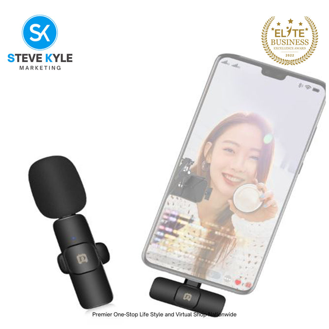 PULUZ Wireless Lavalier Noise Reduction Reverb Microphone for 8-Pin and Type-C Device