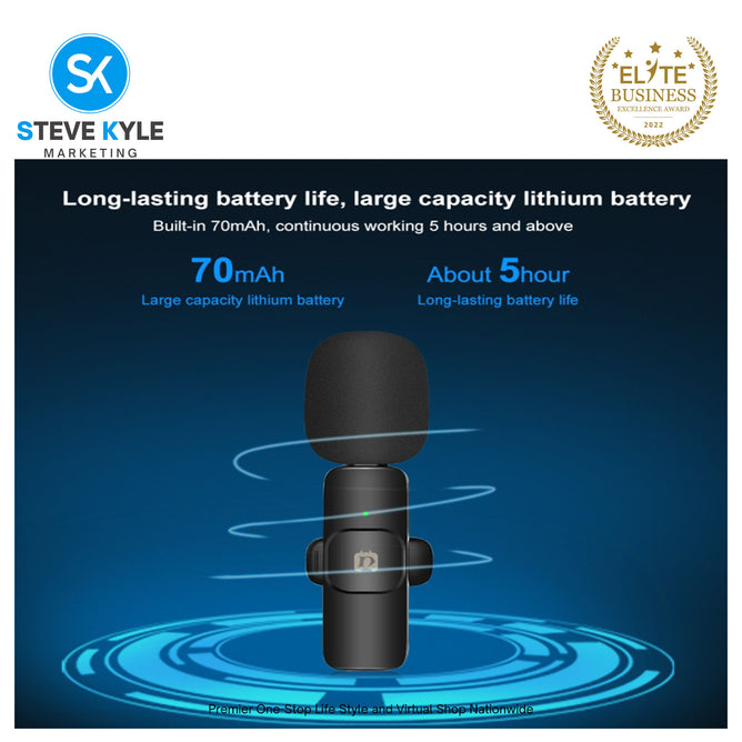 PULUZ Wireless Lavalier Noise Reduction Reverb Microphone for 8-Pin and Type-C Device
