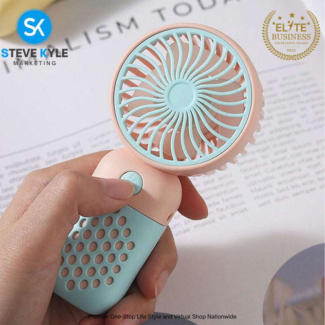 Handheld Mini Fan Outdoor Travel Portable Fan USB Rechargeable Fan Student Pocket Fan