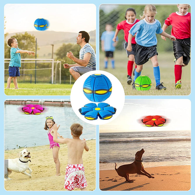 Magic UFO Flying Ball Throw Disc Ball with LED Light For Outdoor Kid's Sports Ball