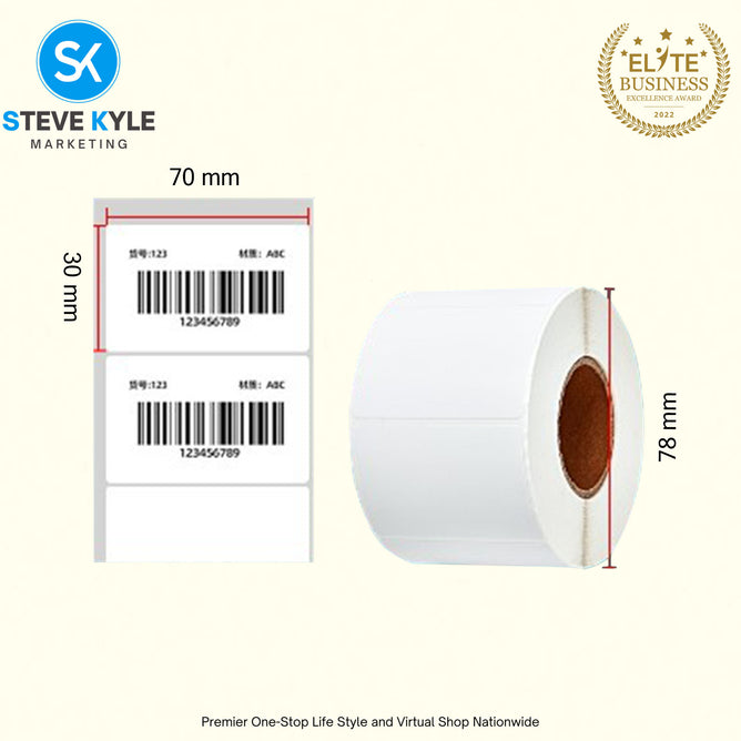 70X30 1A Sticky Labels, Self Adhesive Pricing Labels for Printer, Blank Label Stickers Kitchen Label