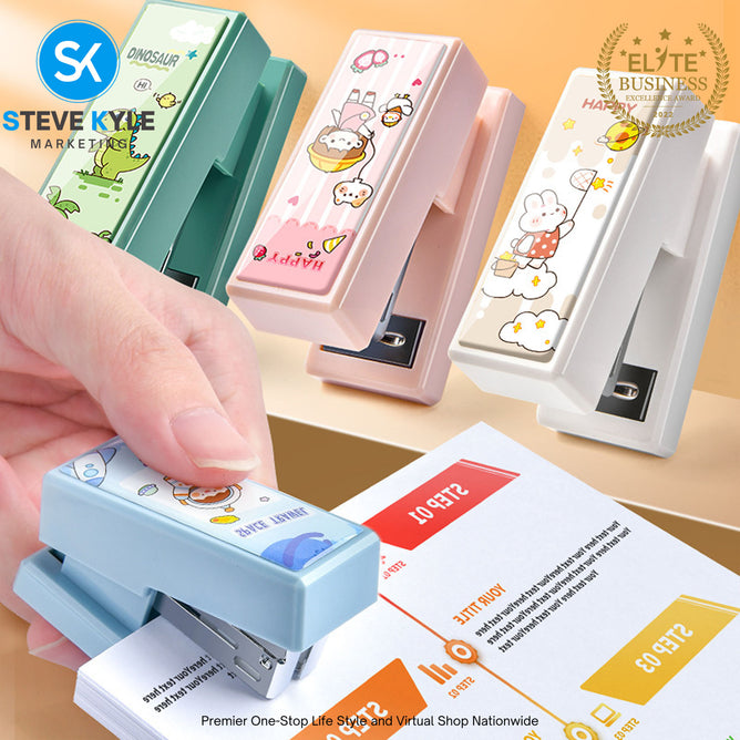 Mini Portable Stapler Student Office Stationery Supplies Small Stapler Cute Kawaii