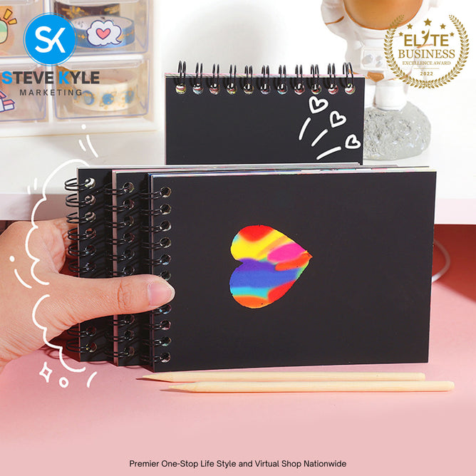 Cute Drawing Scratch Paper for Kids Scratch Off Paper Sheets ArtCraft Kit Black