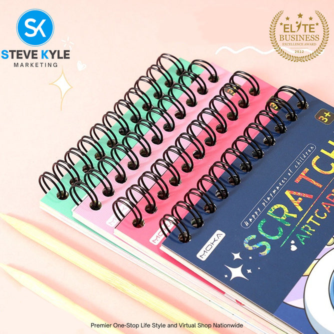 Cute Drawing Scratch Paper for Kids Scratch Off Paper Sheets ArtCraft Kit Black