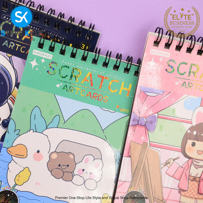 Cute Drawing Scratch Paper for Kids Scratch Off Paper Sheets ArtCraft Kit Black