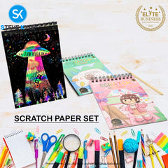 Cute Drawing Scratch Paper for Kids Scratch Off Paper Sheets ArtCraft Kit Black