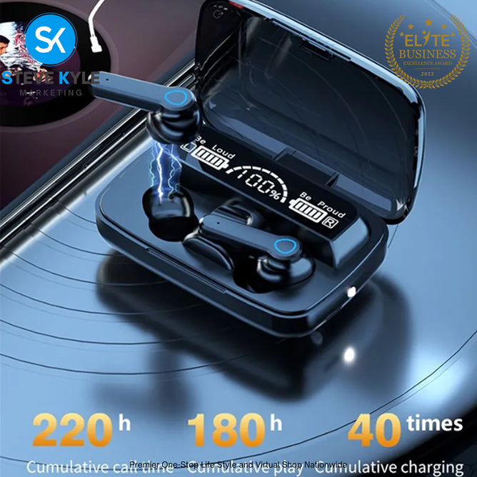 M19 Earbuds Wireless Bluetooth Earbuds with LED Display with Flashlight Bluetooth Headset with Mic