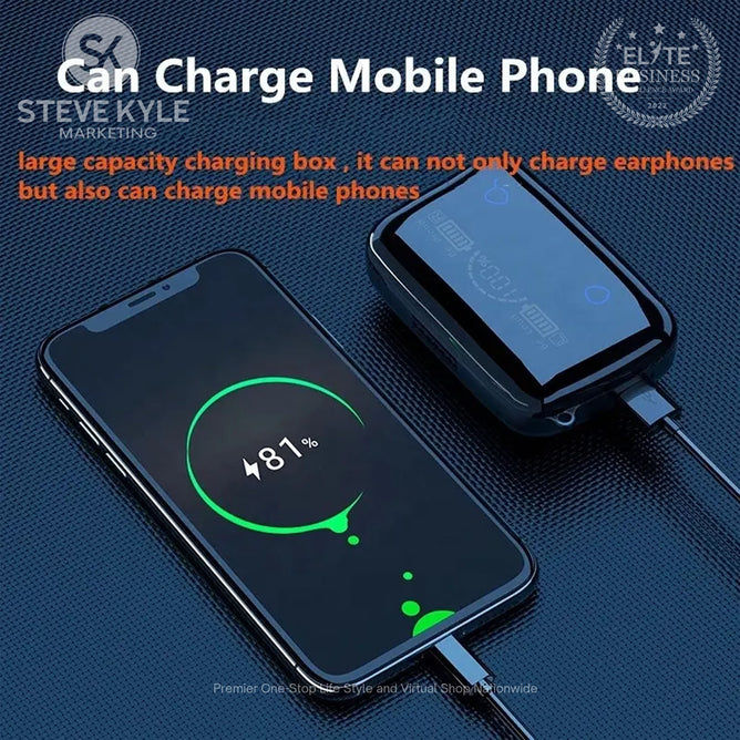 M19 Earbuds Wireless Bluetooth Earbuds with LED Display with Flashlight Bluetooth Headset with Mic