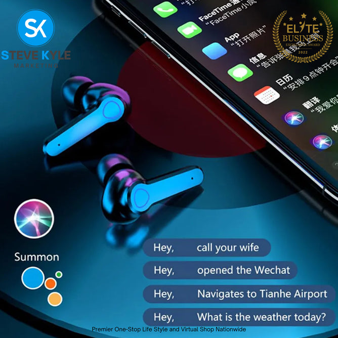 M19 Earbuds Wireless Bluetooth Earbuds with LED Display with Flashlight Bluetooth Headset with Mic