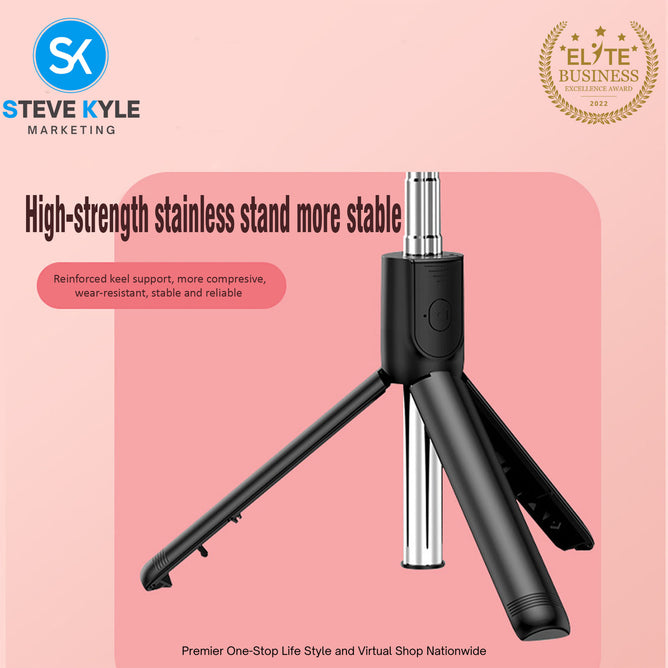Wireless Bluetooth Foldable Selfie Stick Tripod with Fill Light Adjustable Monopod Remote Shutter