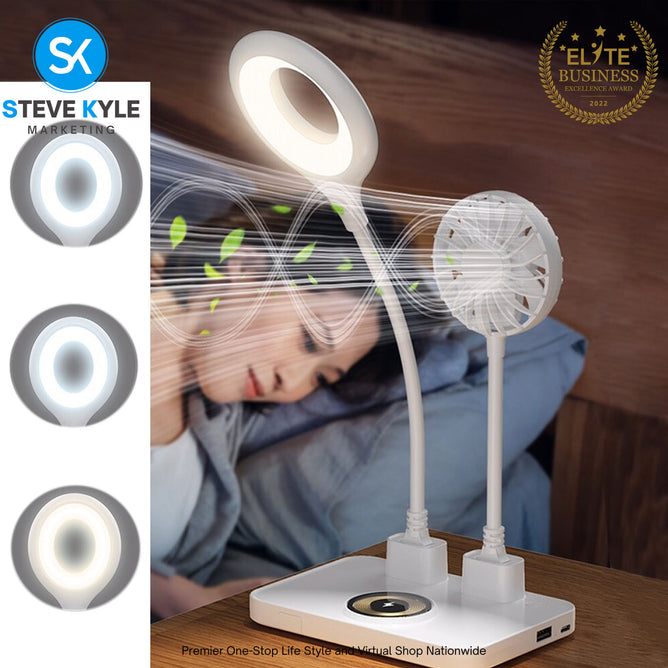 MultiFunction Small Fan USB Voice Control Night Light