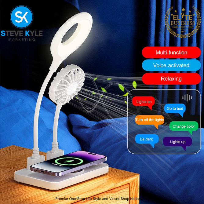 MultiFunction Small Fan USB Voice Control Night Light