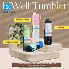 K'well Stainless Steel Vacuum Insulated Tumbler Water Bottle Hot and Cold 750ml/800ml