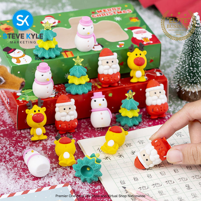 Christmas Eraser Snowmen Santa Christmas Stationery Kawaii Good-looking Pencil Erasers Pupils Stationery