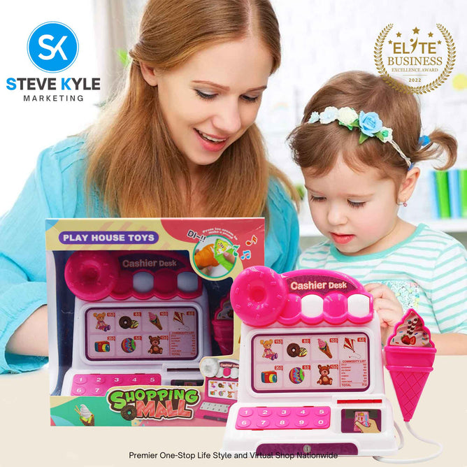 Random Pretend Toys Shopping Cash Register- Shopping Cashier Role Play Game Set Best Gift Toys