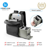 PULUZ Outdoor Portable Camera Dual Shoulders Backpack Laptop Bag (Black)